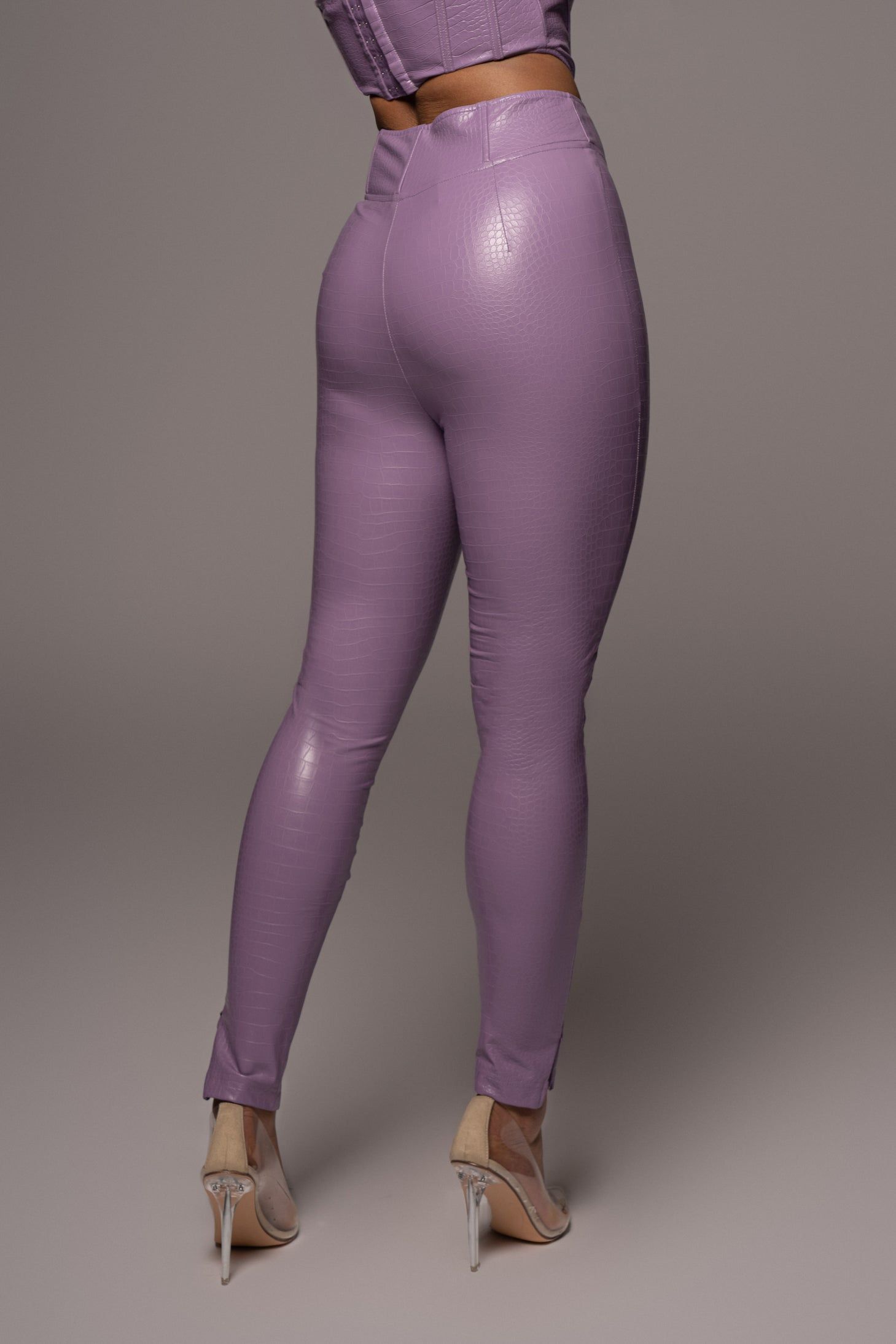 Purple Malene Croc High Waisted Pants sold by JLUXLABEL product image thumbnail 4