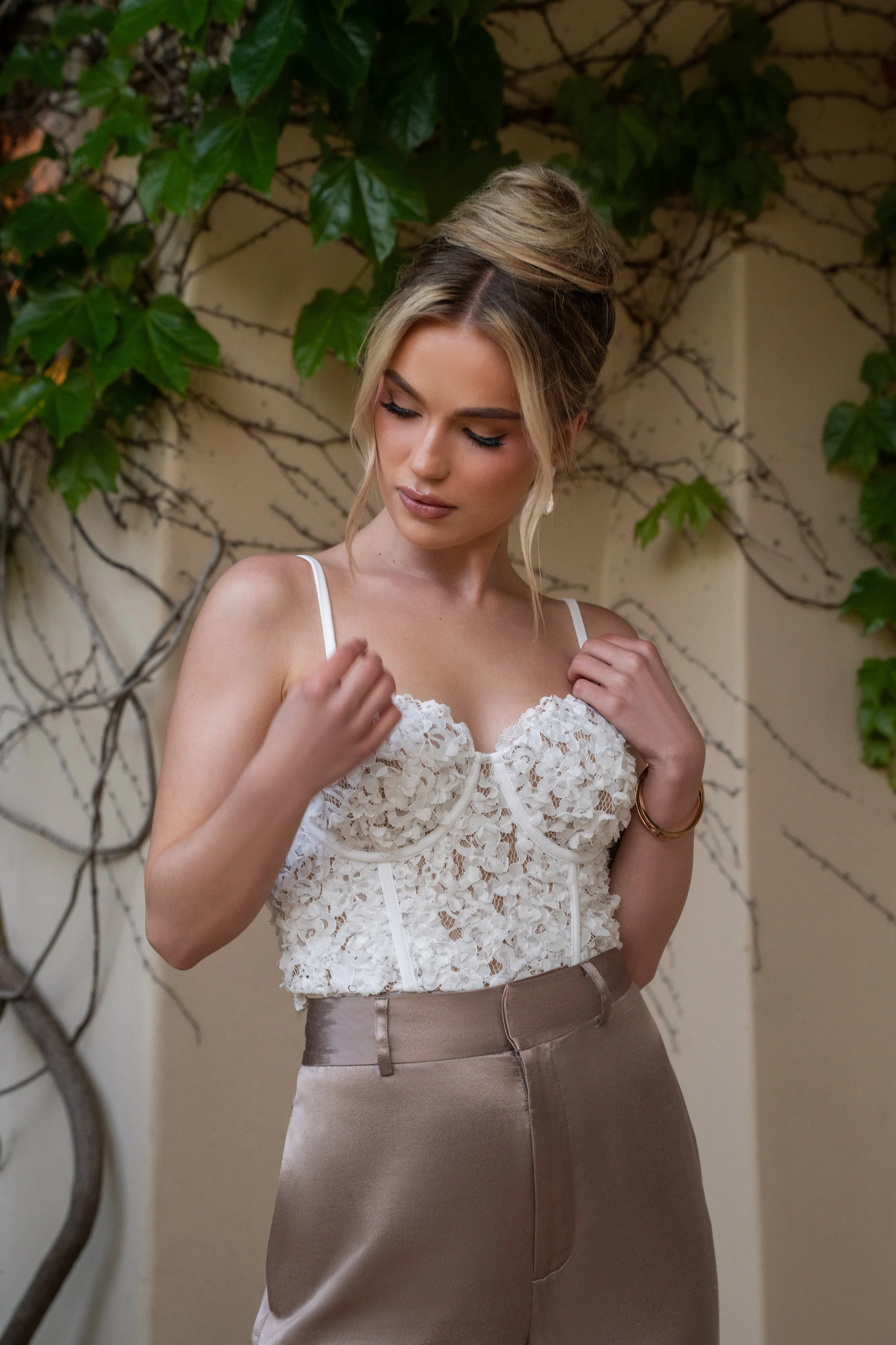 Ivory Yours Truly Lace Corset sold by JLUXLABEL product image thumbnail 4