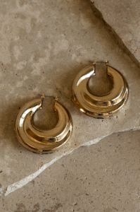 Gold Kerri Hoop Earrings sold by JLUXLABEL