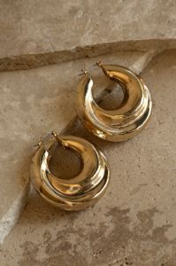 Gold Kerri Hoop Earrings sold by JLUXLABEL