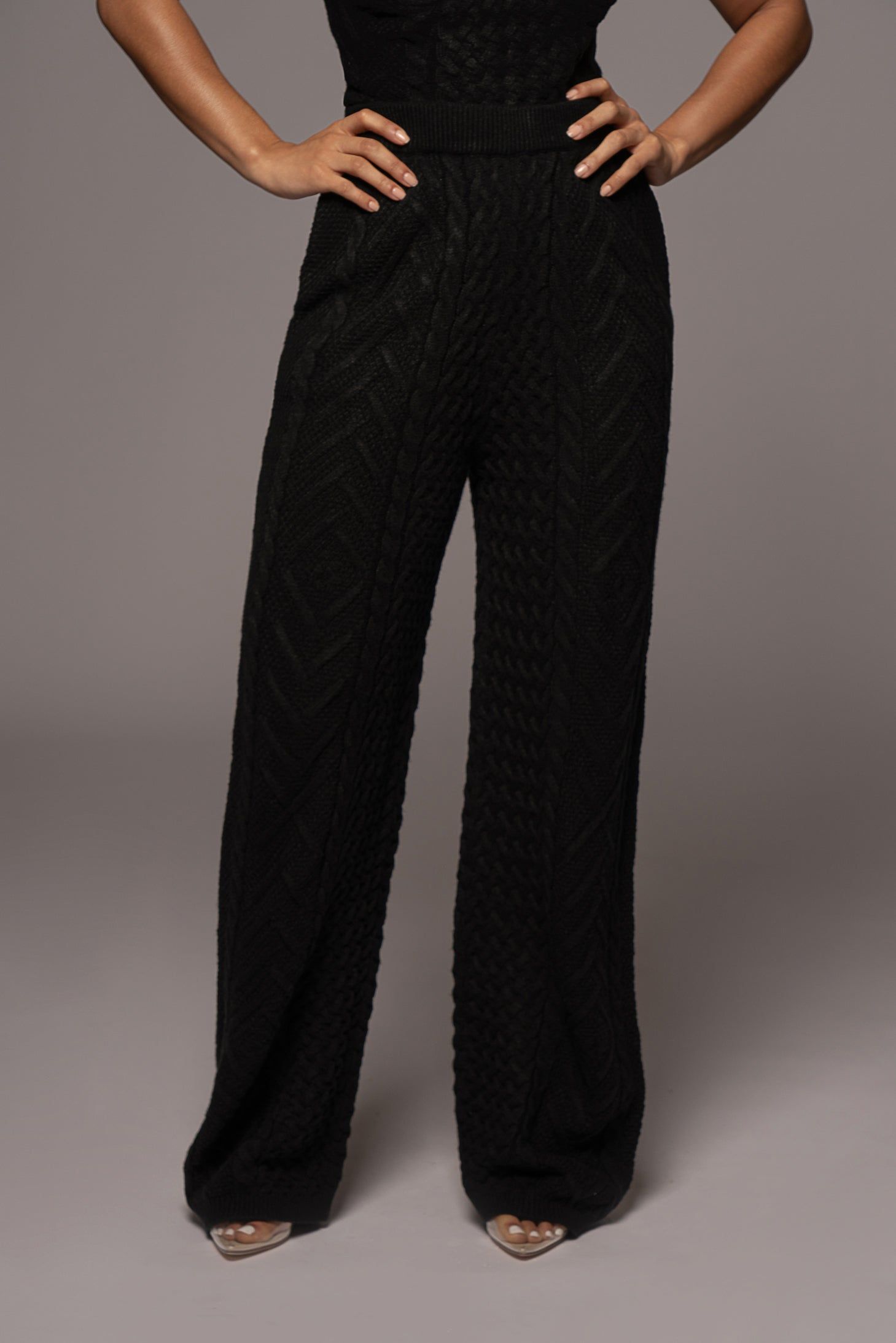 Black Elvina Sweater Knit Pant sold by JLUXLABEL product image thumbnail 2
