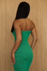 Green Dionne Strapless Dress sold by JLUXLABEL