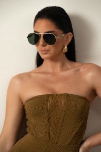 Green/Gold Classic Aviator Sunglasses sold by JLUXLABEL