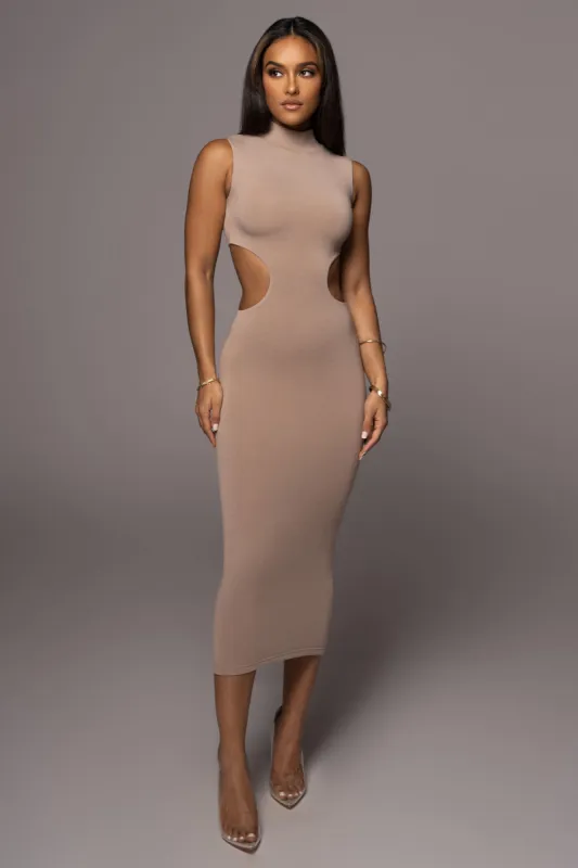 Beige Til Sunrise Midi Dress sold by JLUXLABEL