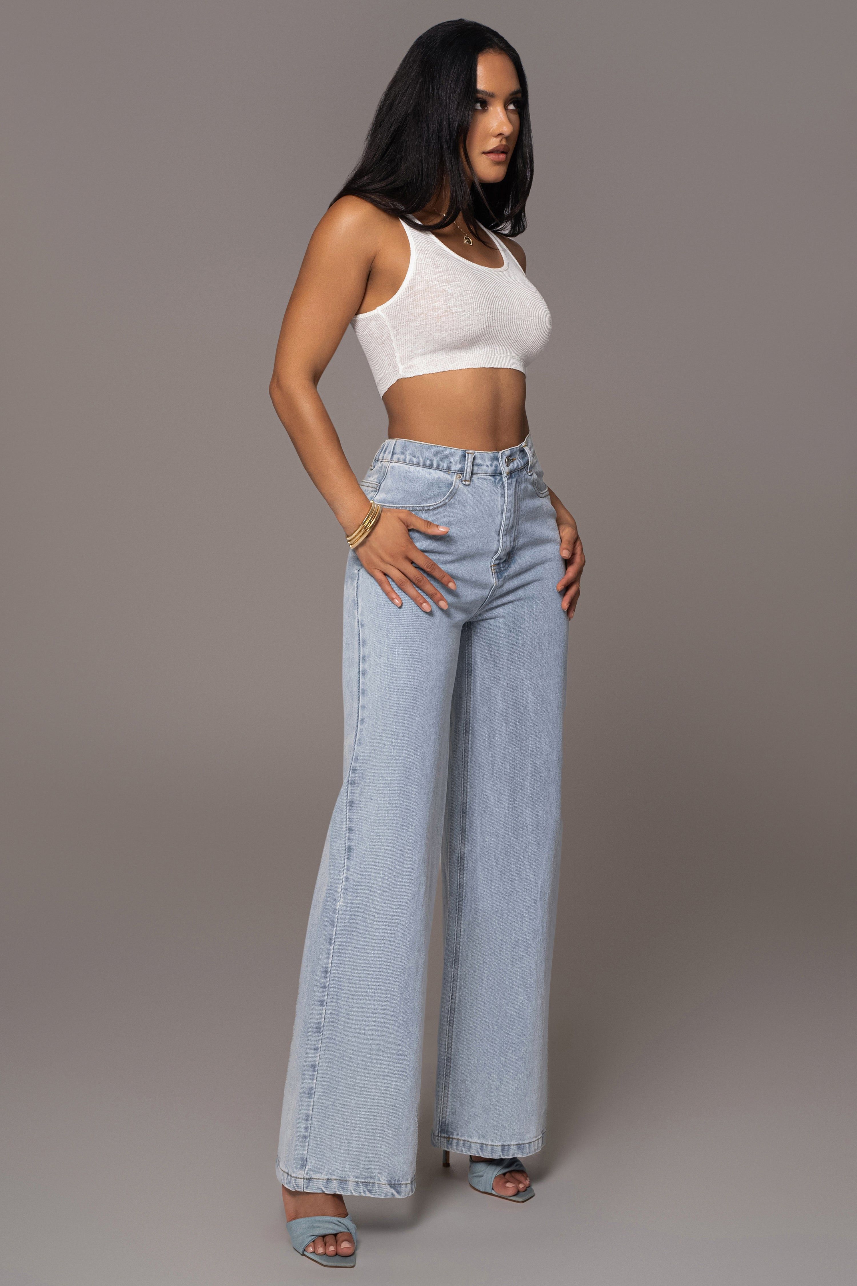 NAT & LIV x JLUXLABEL Have It All Denim Wide Leg Jeans sold by JLUXLABEL product image thumbnail 4