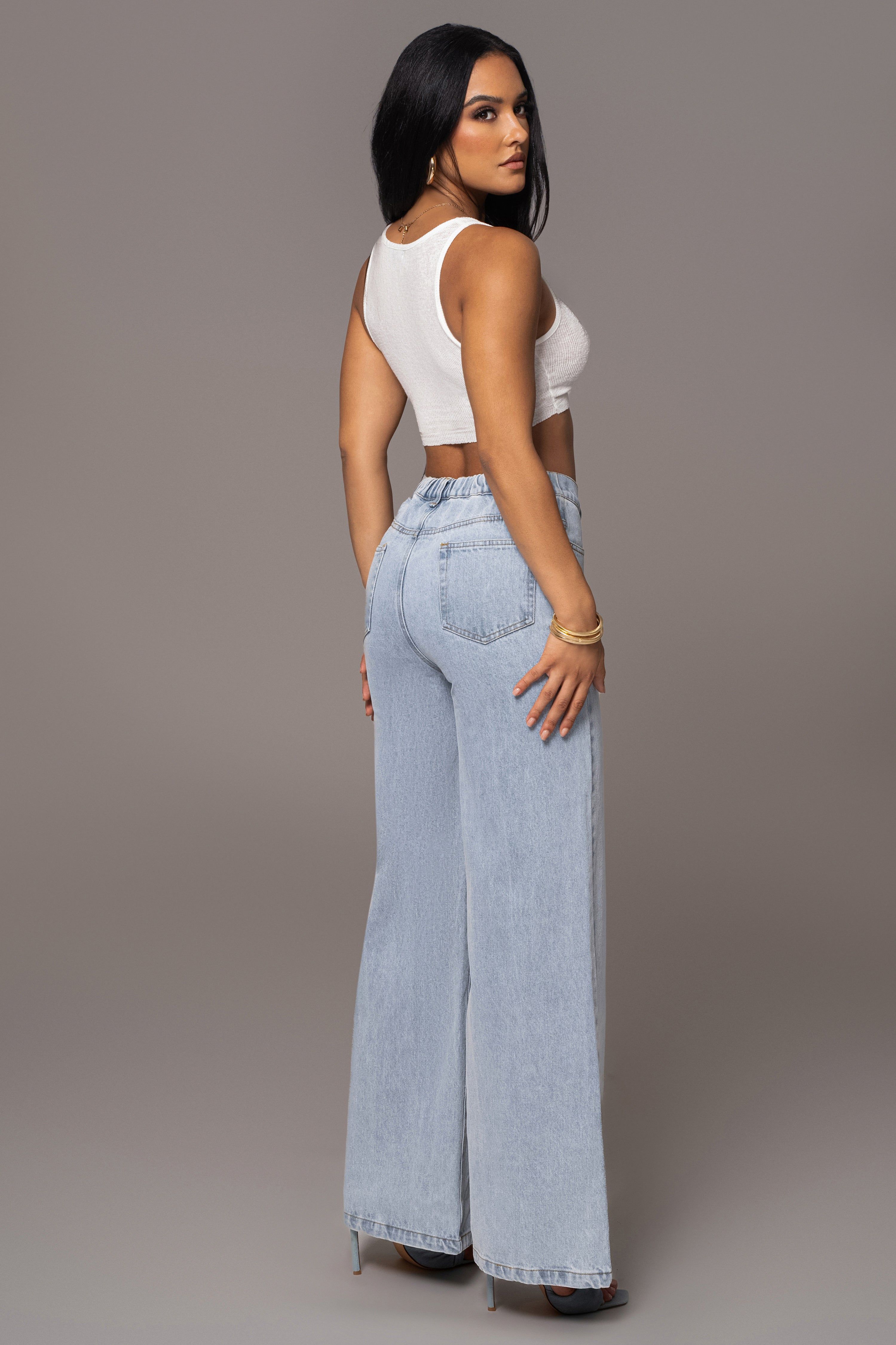 NAT & LIV x JLUXLABEL Have It All Denim Wide Leg Jeans sold by JLUXLABEL product image thumbnail 5