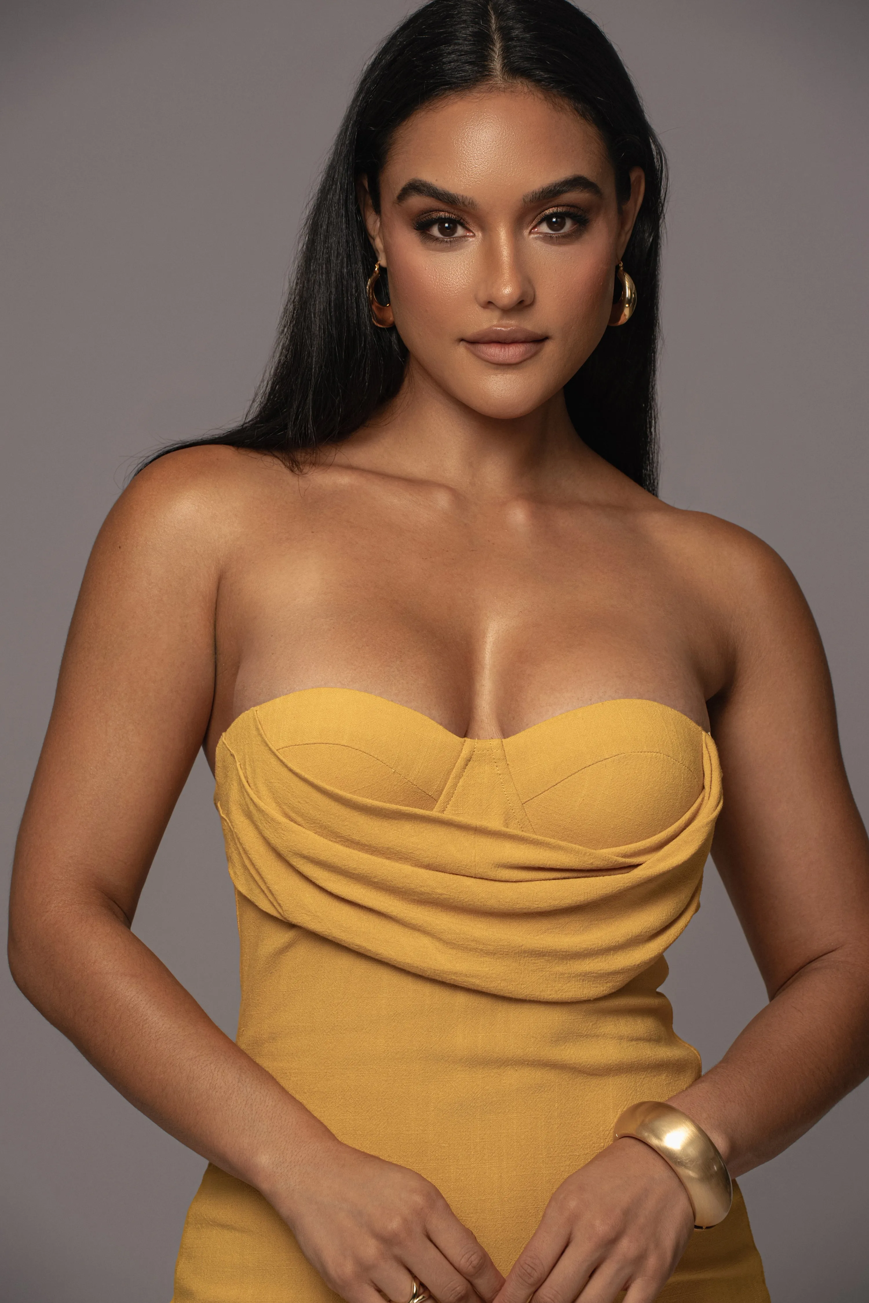 Yellow Linen Visions Of You Dress sold by JLUXLABEL product image thumbnail 5