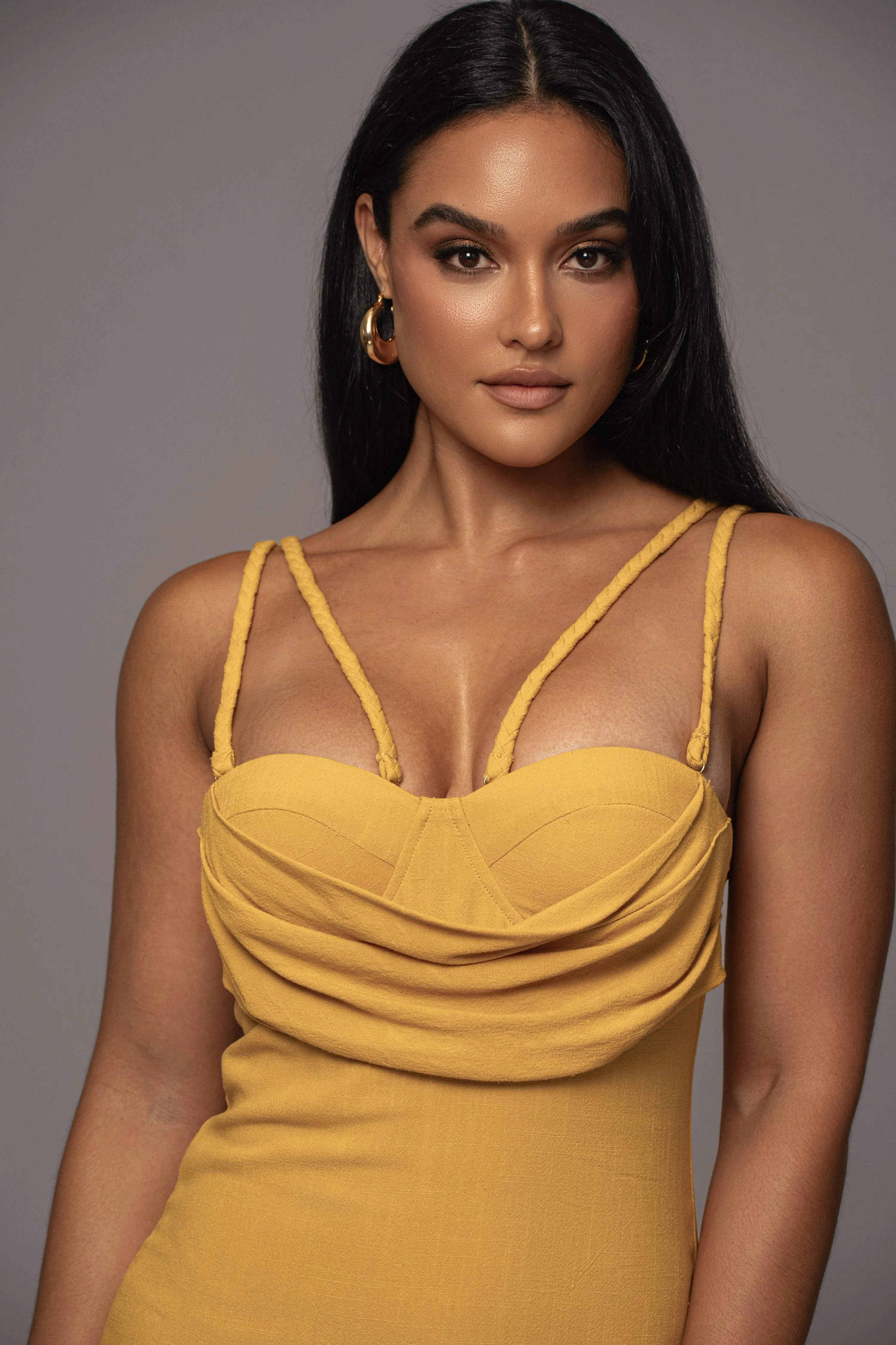 Yellow Linen Visions Of You Dress sold by JLUXLABEL product image thumbnail 3