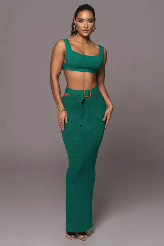 Emerald Nikole Ribbed Skirt Set sold by JLUXLABEL