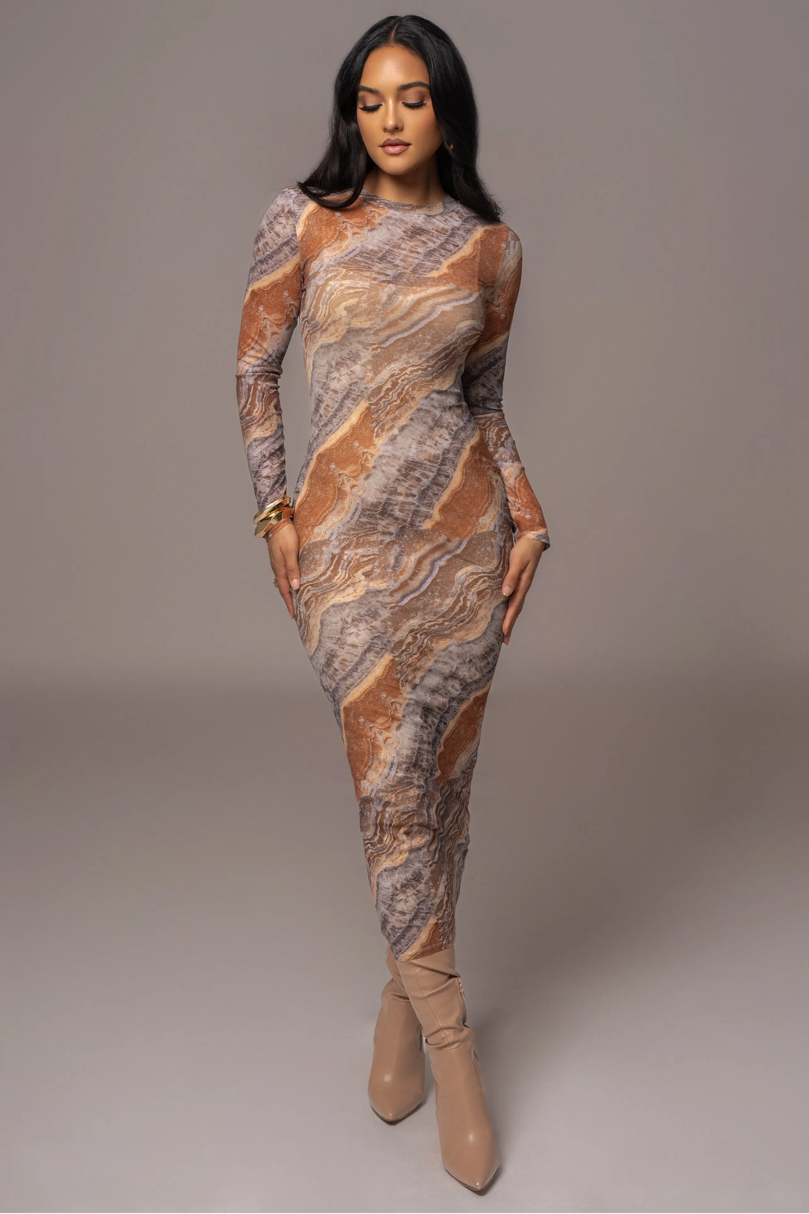 Grey Multi Solana Mesh Maxi Dress sold by JLUXLABEL product image thumbnail 2