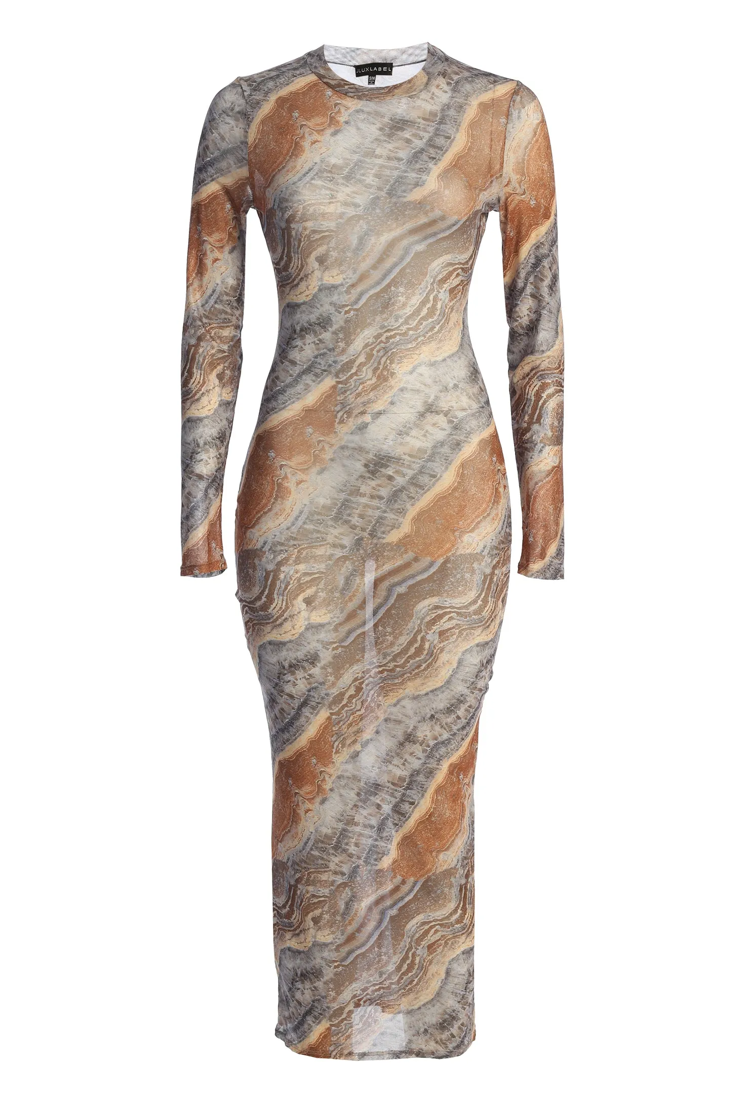 Grey Multi Solana Mesh Maxi Dress sold by JLUXLABEL product image thumbnail 4