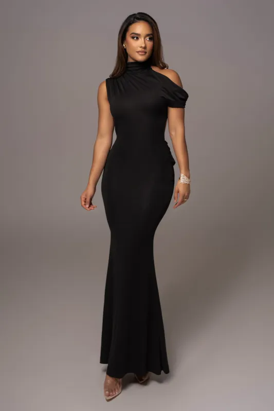 Black Adelene Off The Shoulder Maxi Dress sold by JLUXLABEL