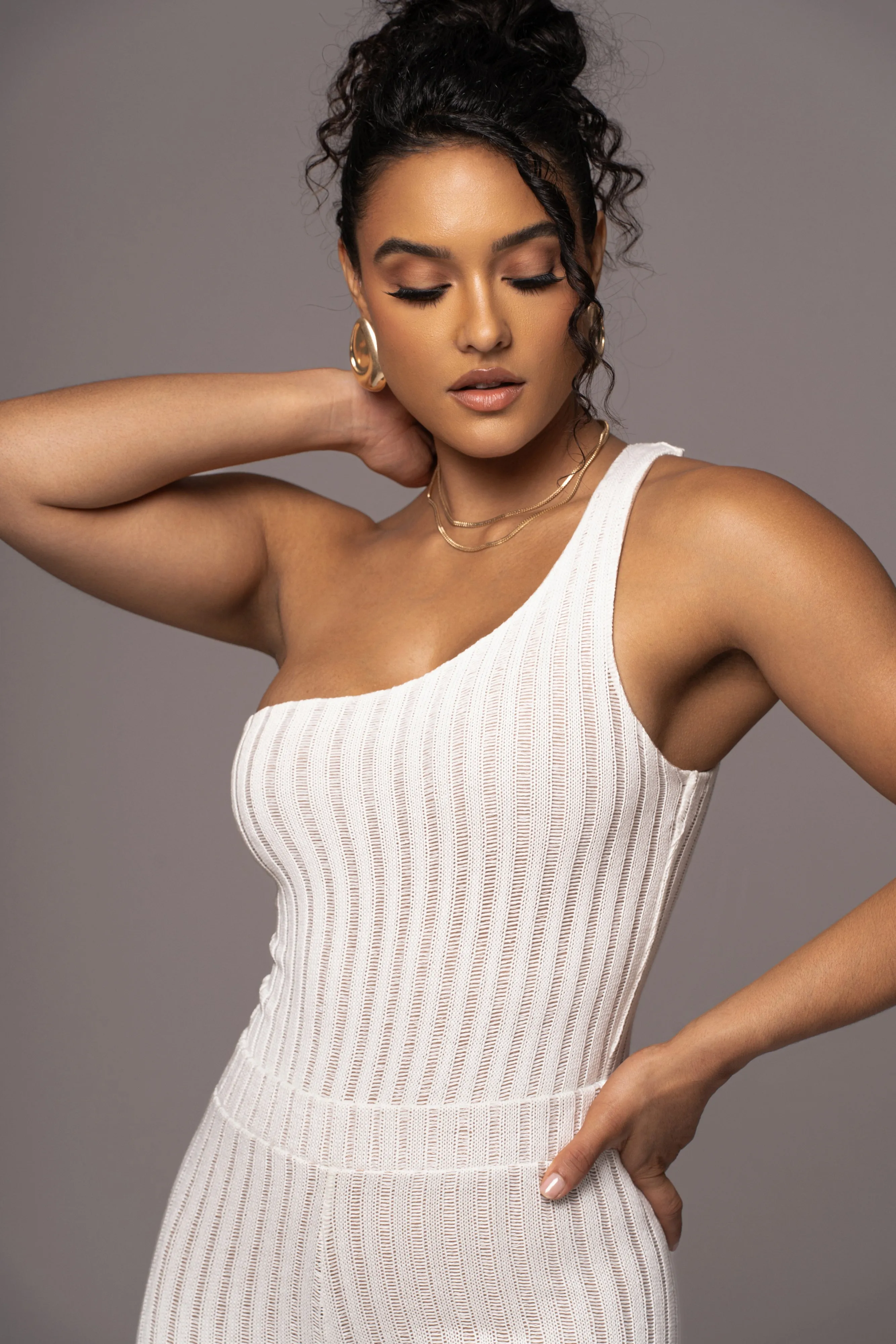White Malibu Nights One Shoulder Bodysuit sold by JLUXLABEL product image thumbnail 5