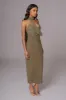 Olive Coastland Linen Skirt sold by JLUXLABEL