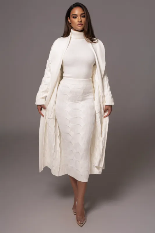 White Stepping Out Sweater Cardigan made by JLUXLABEL