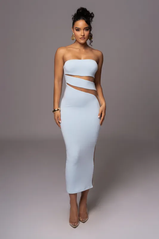 Blue Unpredictable Midi Dress sold by JLUXLABEL