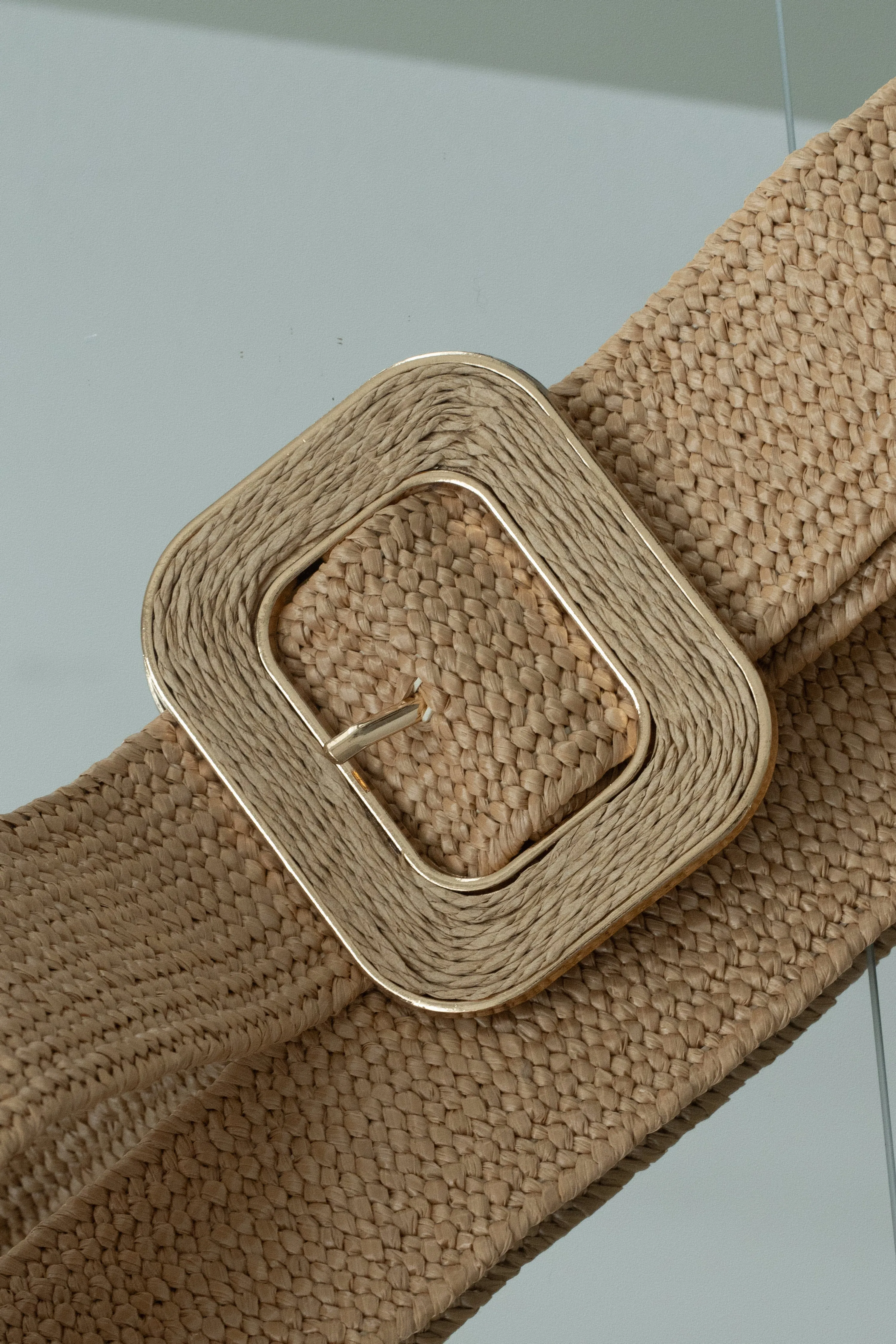 Khaki Square Buckle Woven Belt sold by JLUXLABEL product image thumbnail 2