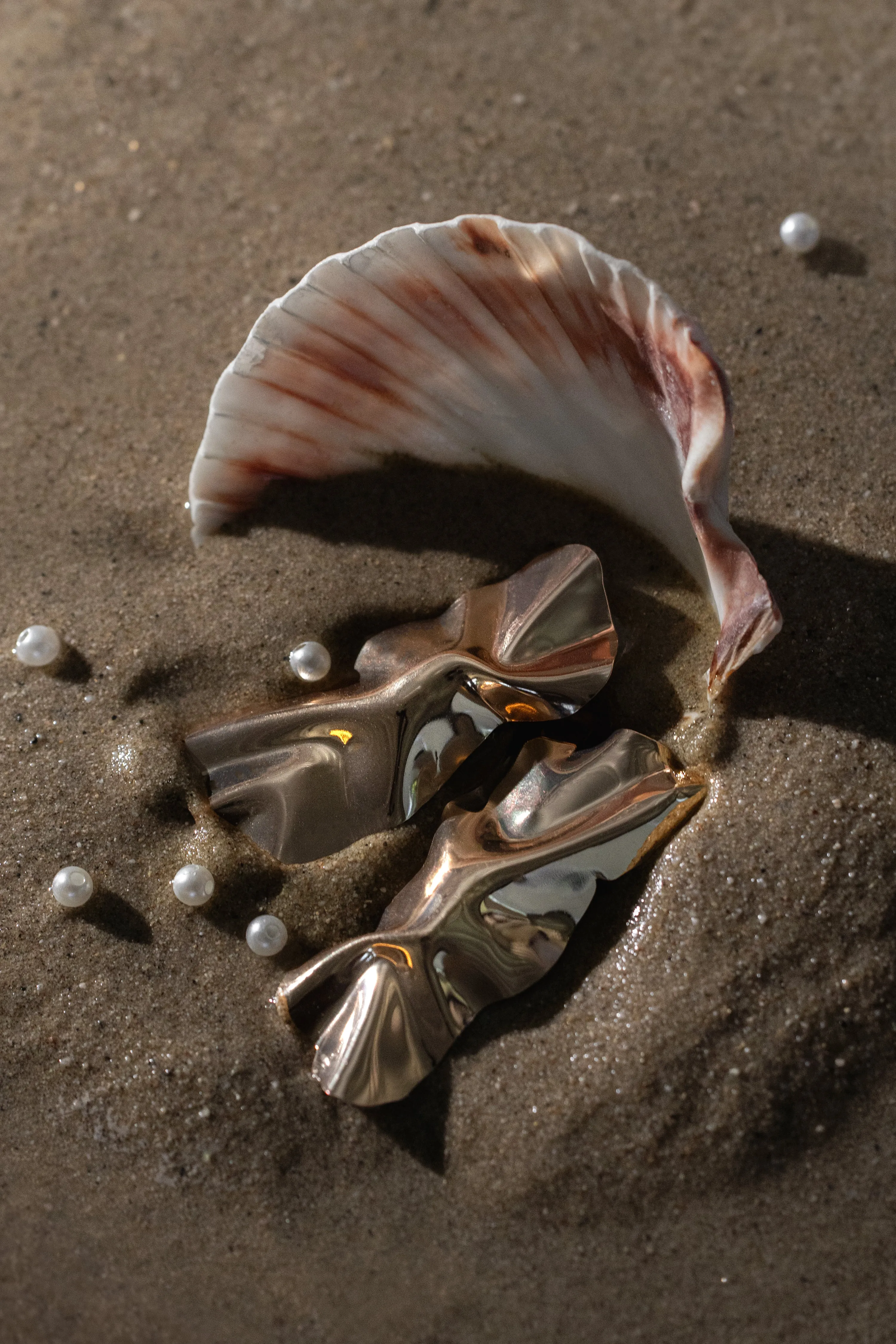 Gold Talia Crumpled Earrings sold by JLUXLABEL product image thumbnail 2