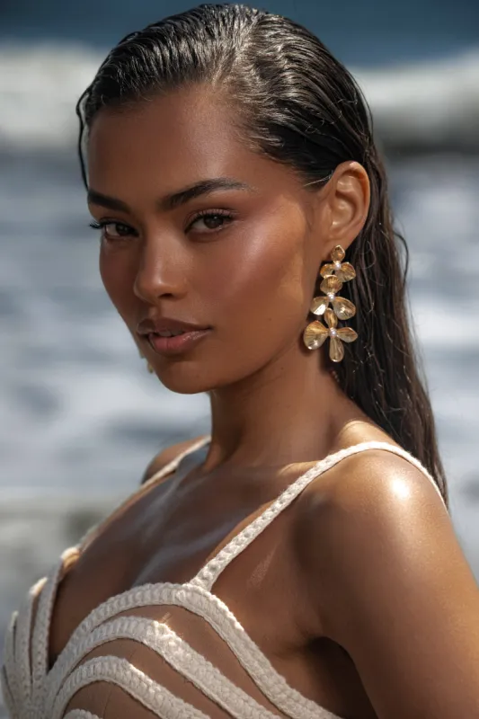 Gold Neptune Earrings sold by JLUXLABEL