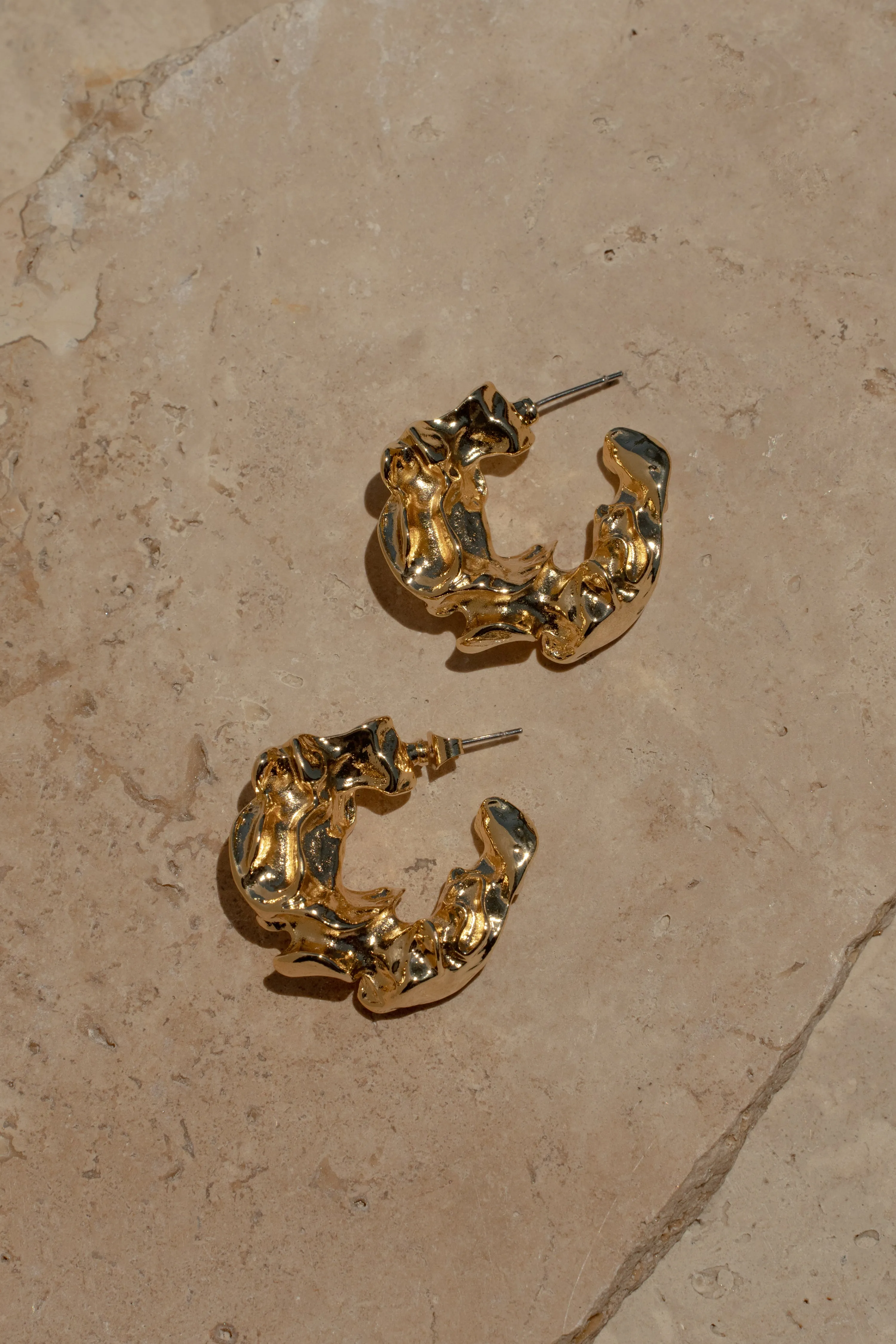 Gold Luminous Open Hoop Earrings sold by JLUXLABEL product image thumbnail 2