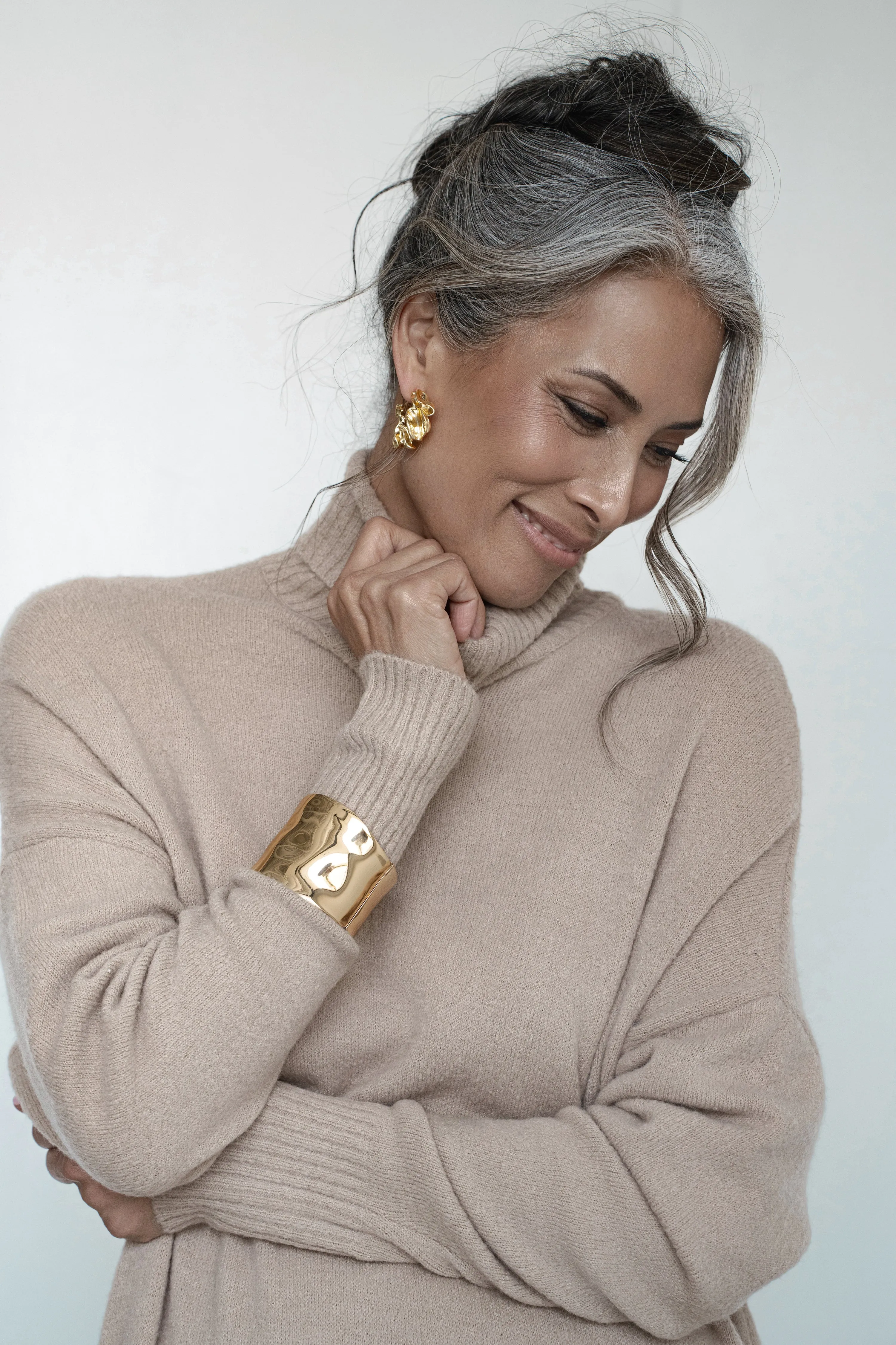 Gold Luminous Open Hoop Earrings sold by JLUXLABEL product image thumbnail 3