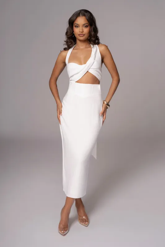 Ivory Coastland Linen Skirt sold by JLUXLABEL