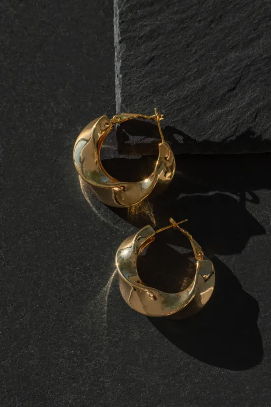 Gold Naples Hoop Earrings sold by JLUXLABEL