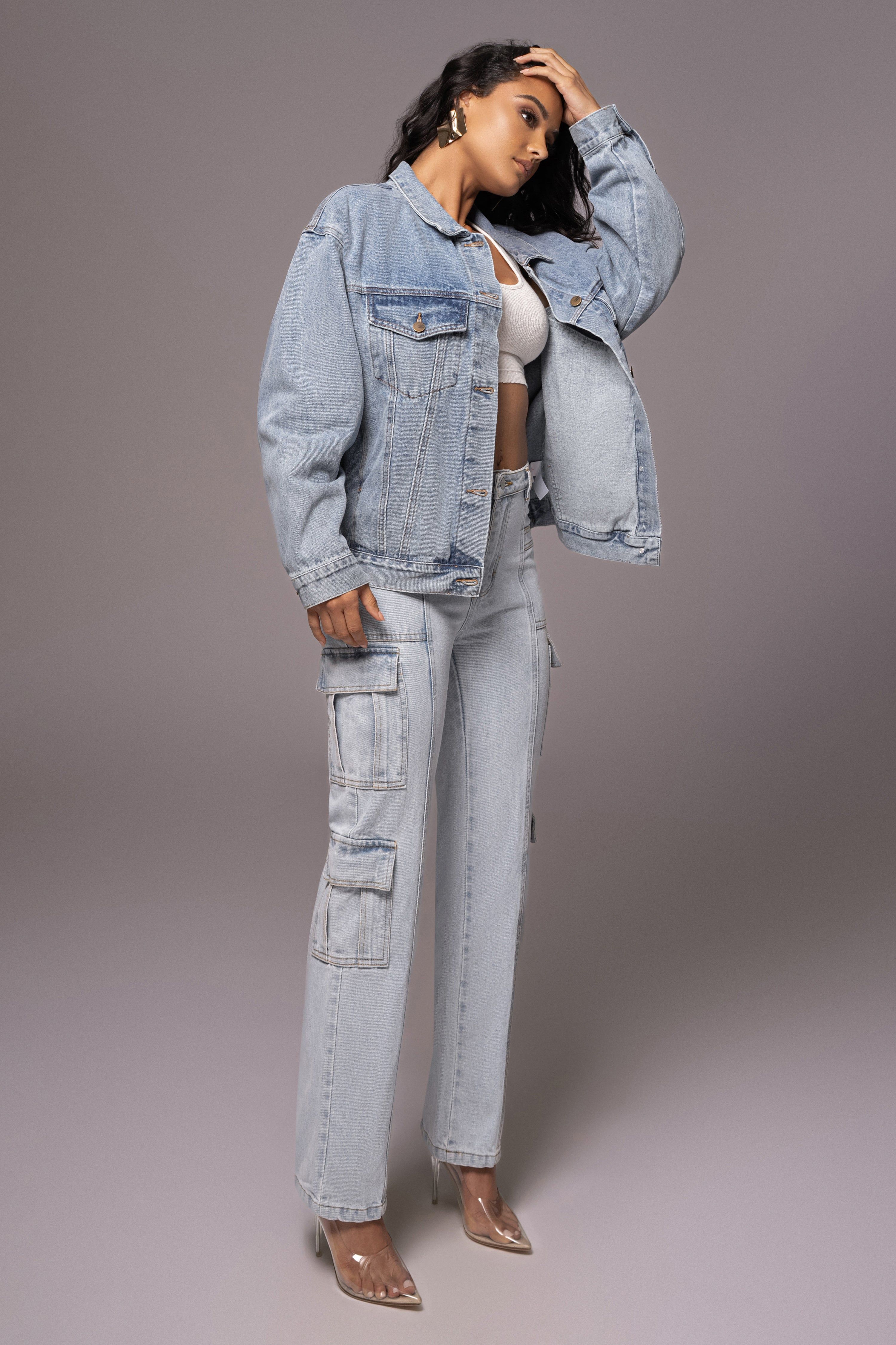 Medium Wash Denim Highlands Oversized Jacket sold by JLUXLABEL product image thumbnail 5