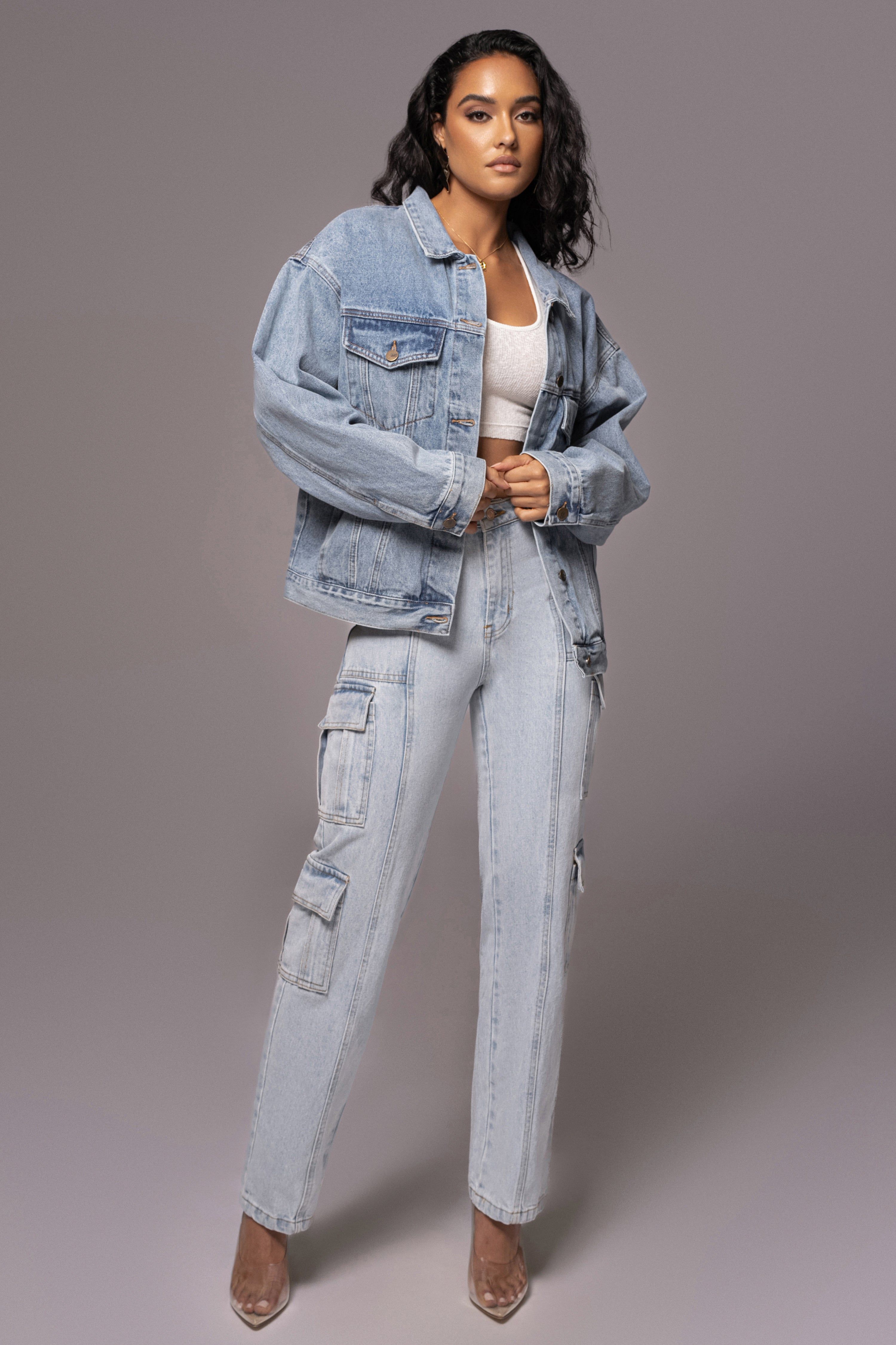 Medium Wash Denim Highlands Oversized Jacket sold by JLUXLABEL product image thumbnail 3