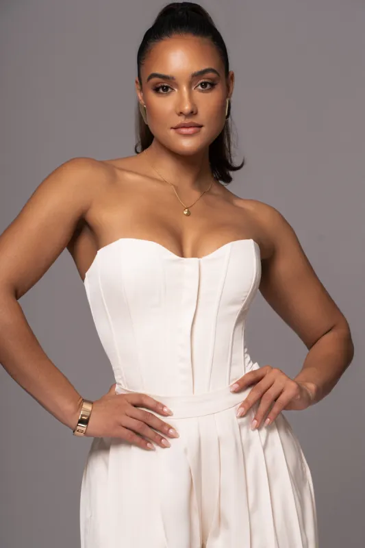 Buttercream Viv Satin Bustier Top sold by JLUXLABEL