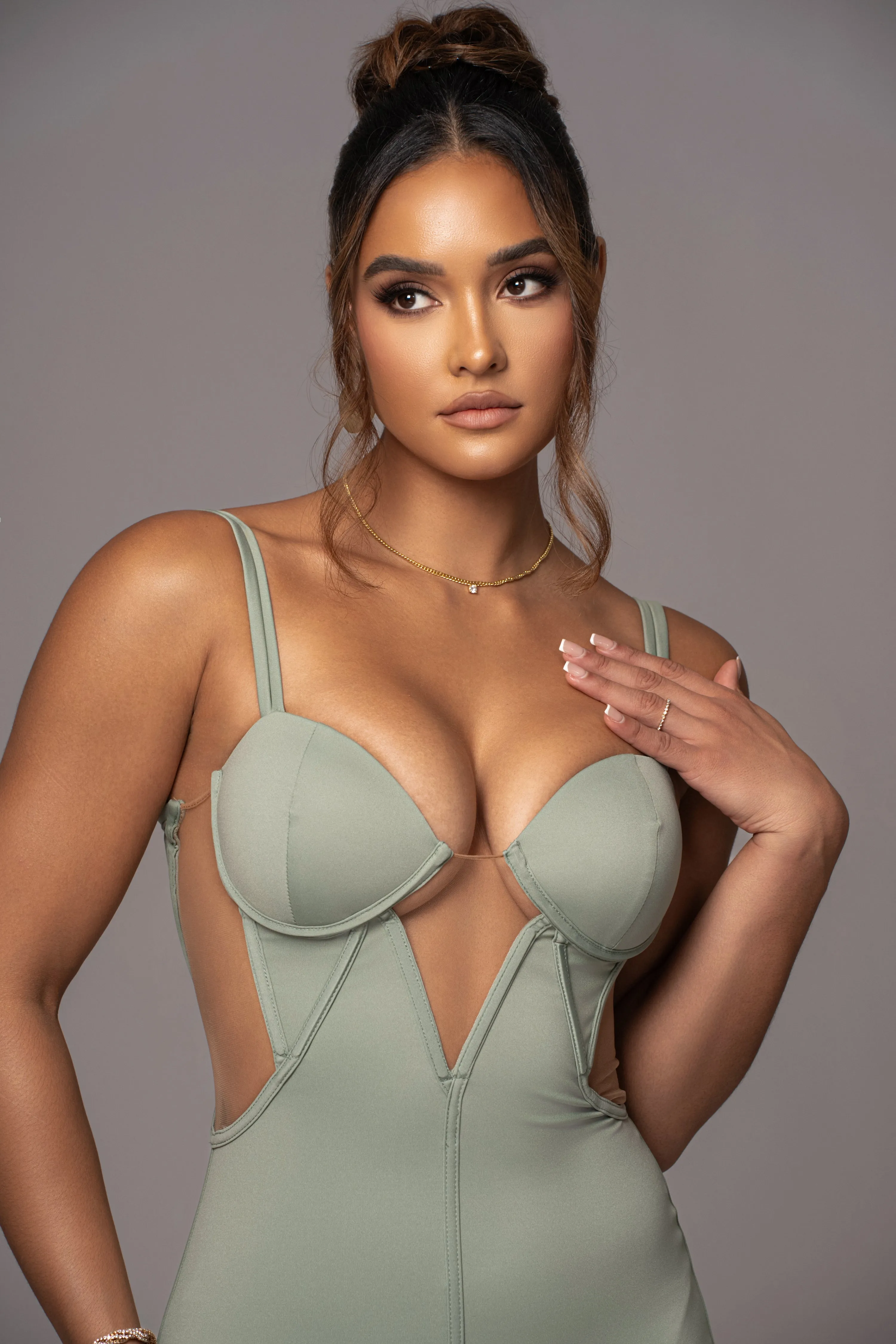 Sage Enchantment Bustier Maxi Dress sold by JLUXLABEL product image thumbnail 3