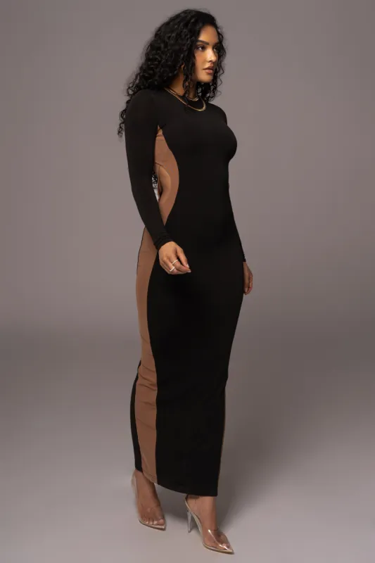 Noir Break Away Maxi Dress sold by JLUXLABEL