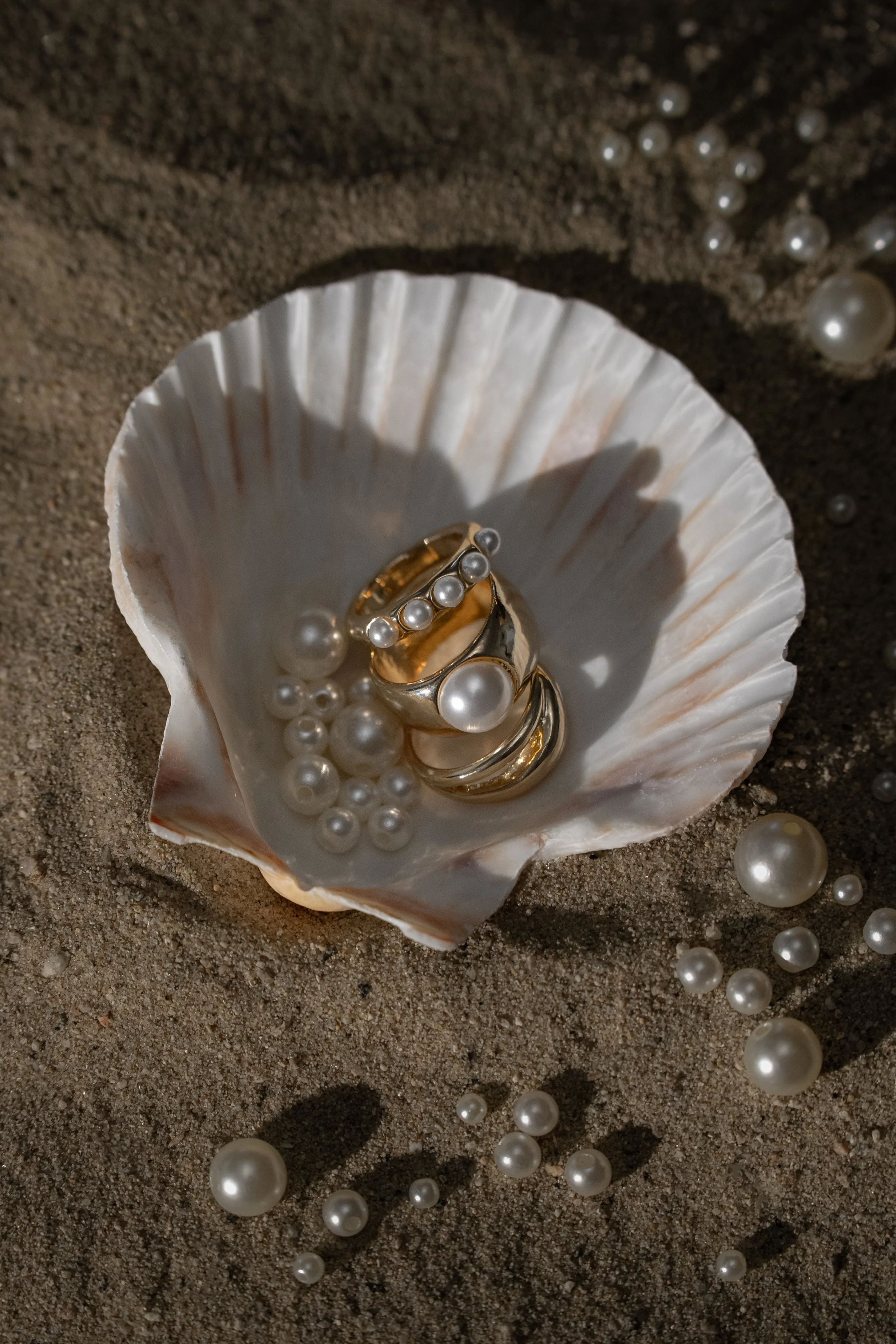 Gold Sea Pearl Ring Set sold by JLUXLABEL product image thumbnail 2