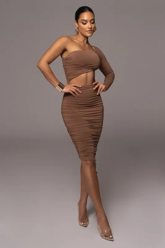 Pecan Light Up The Night Dress sold by JLUXLABEL