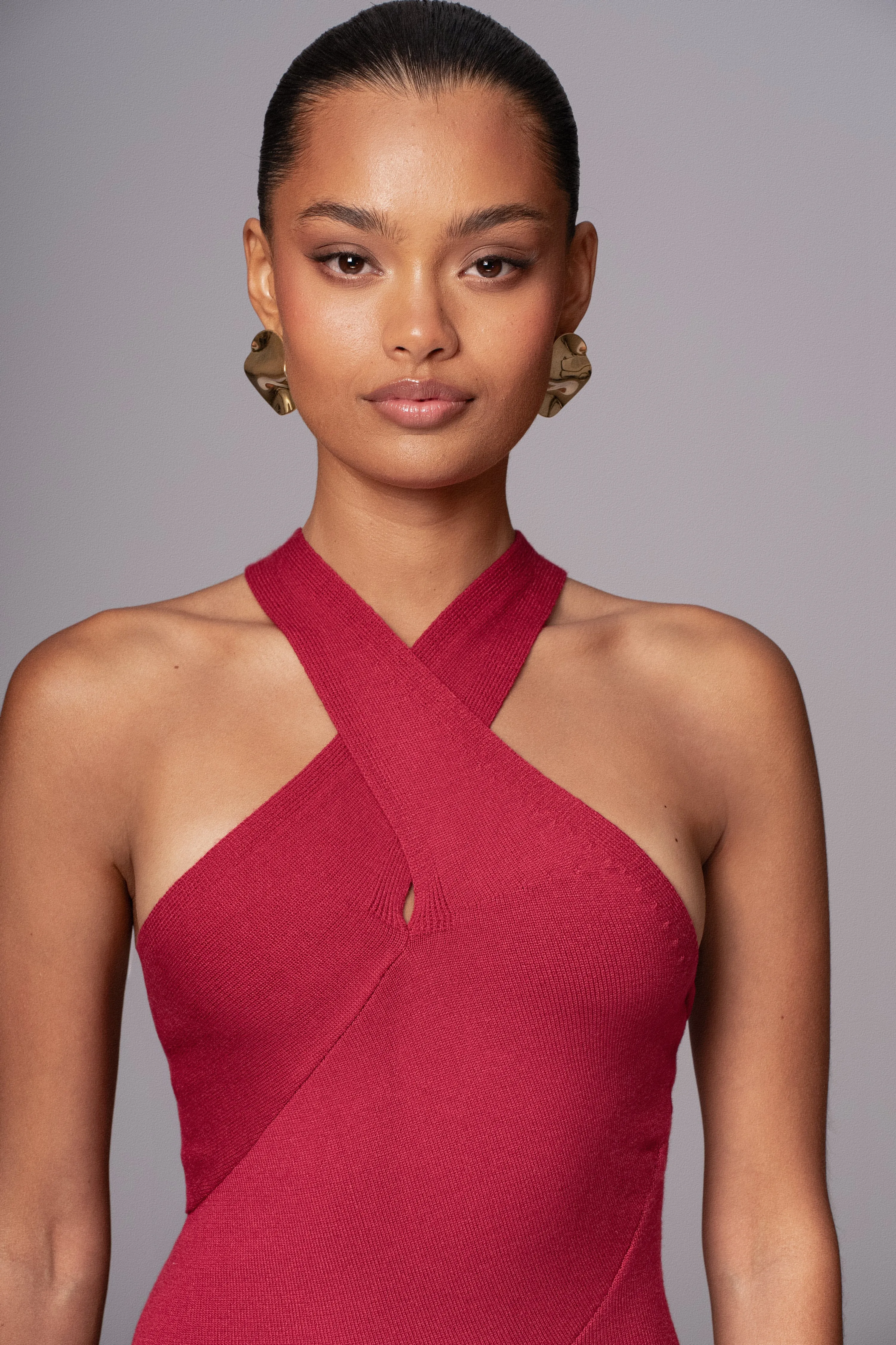 Berry Steph Halter Maxi Dress sold by JLUXLABEL product image thumbnail 5