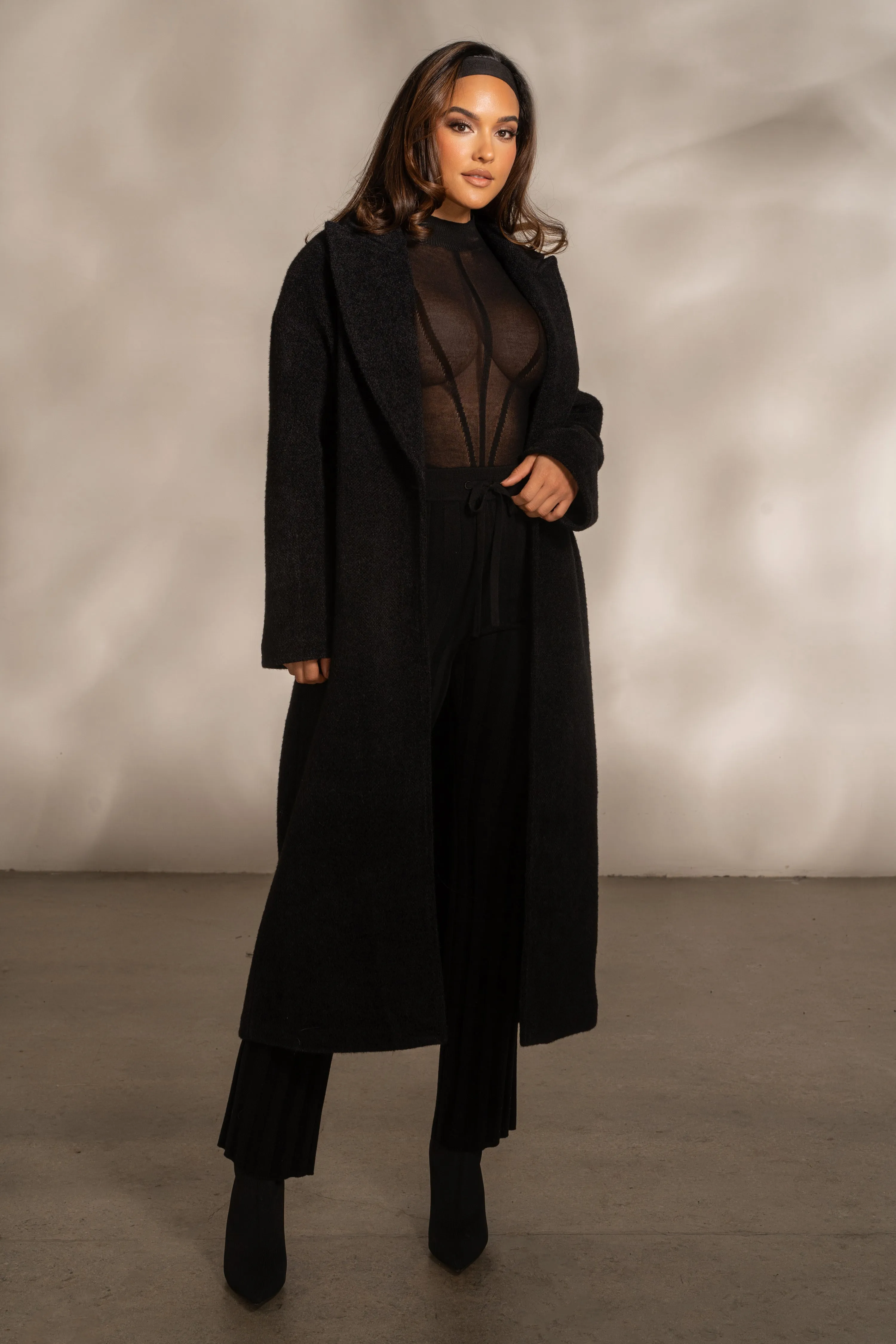 Black Lori Sheer Knit Bodysuit sold by JLUXLABEL product image thumbnail 4