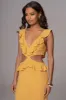 Yellow Sunshine Ruffle Linen Dress sold by JLUXLABEL