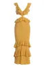 Yellow Sunshine Ruffle Linen Dress sold by JLUXLABEL