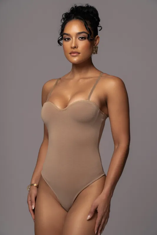 Beige Sascha Strapless Bodysuit made by JLUXLABEL