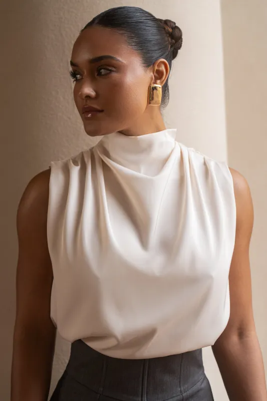 Buttercream Desiree Mock Neck Top sold by JLUXLABEL