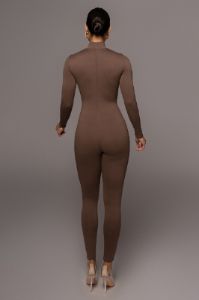 Jluxbasix Chocolate Raisa Jumpsuit sold by JLUXLABEL