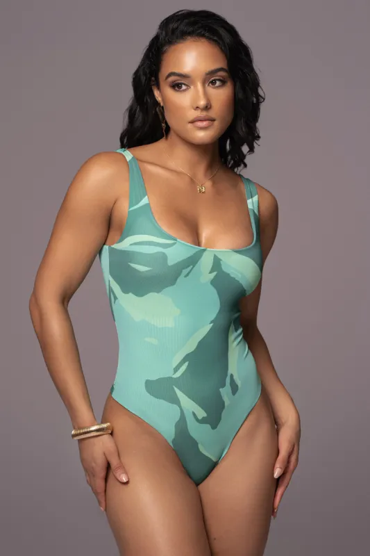 Green Private Getaway Mesh Bodysuit sold by JLUXLABEL