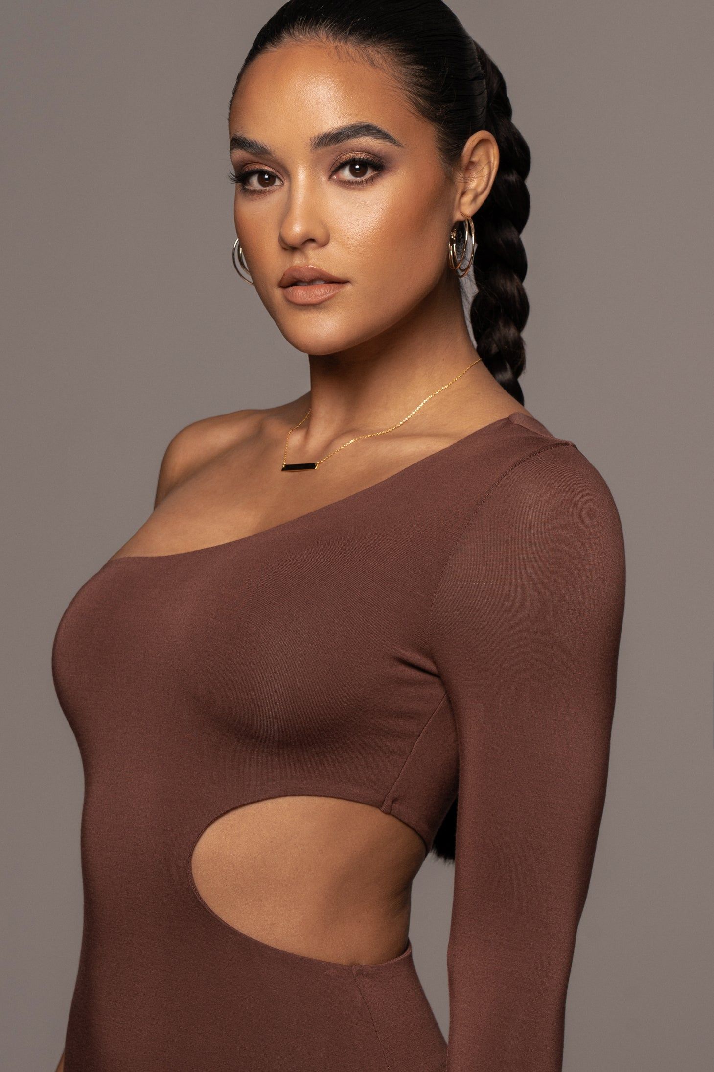 Chocolate Julia Midi Dress sold by JLUXLABEL product image thumbnail 5