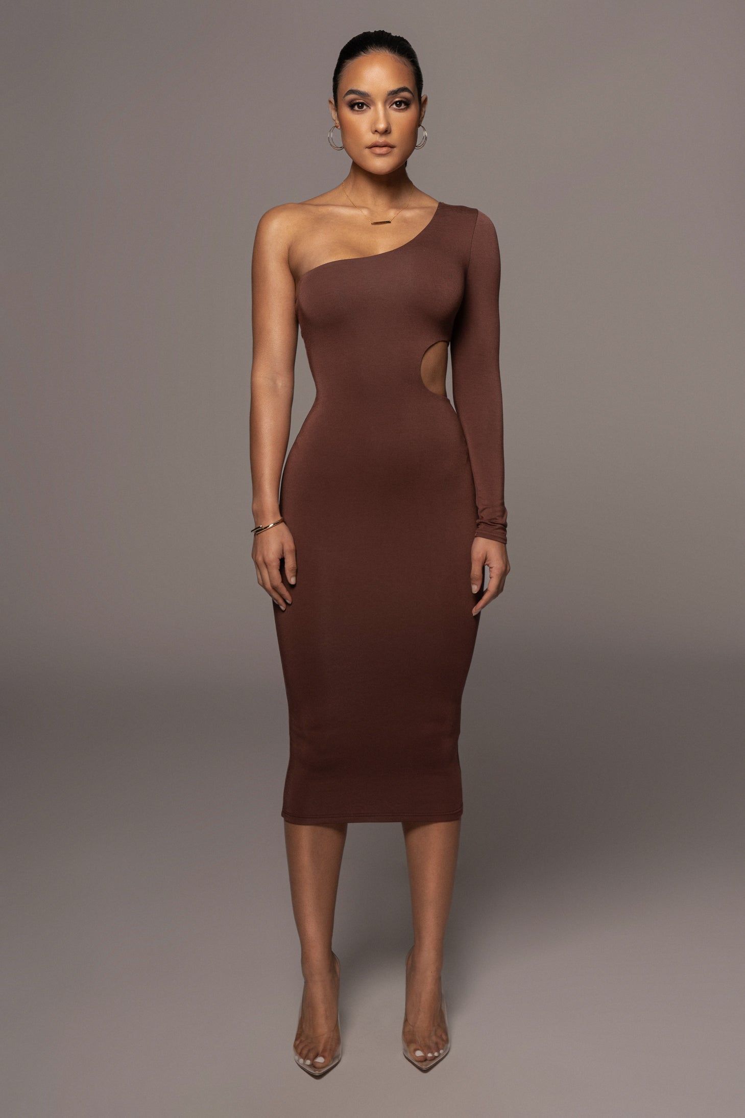 Chocolate Julia Midi Dress sold by JLUXLABEL