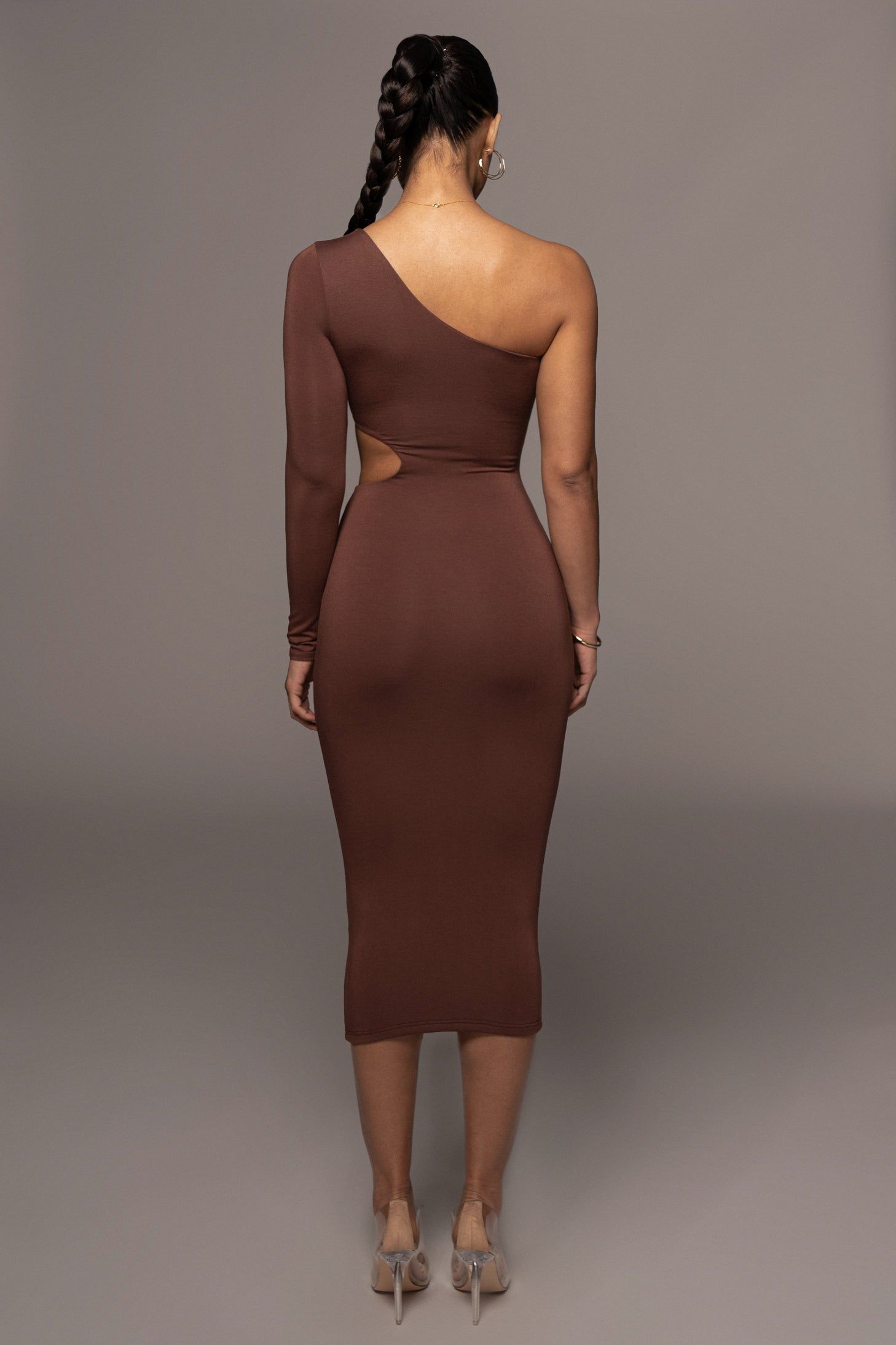 Chocolate Julia Midi Dress sold by JLUXLABEL product image thumbnail 7