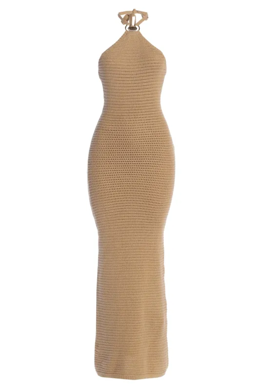 Sand Overseas Halter Maxi Dress sold by JLUXLABEL