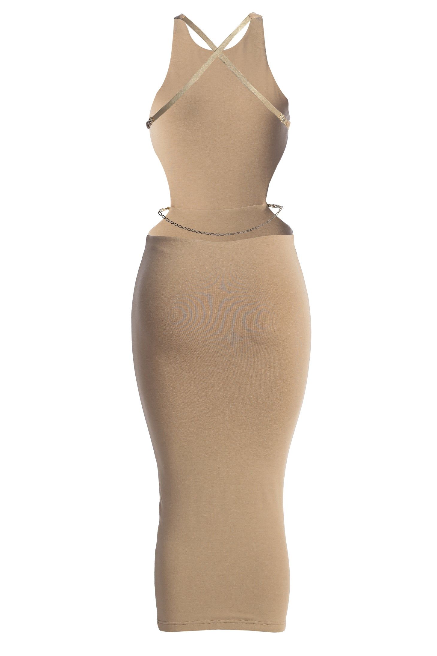 Beige Empress Midi Dress sold by JLUXLABEL product image thumbnail 2