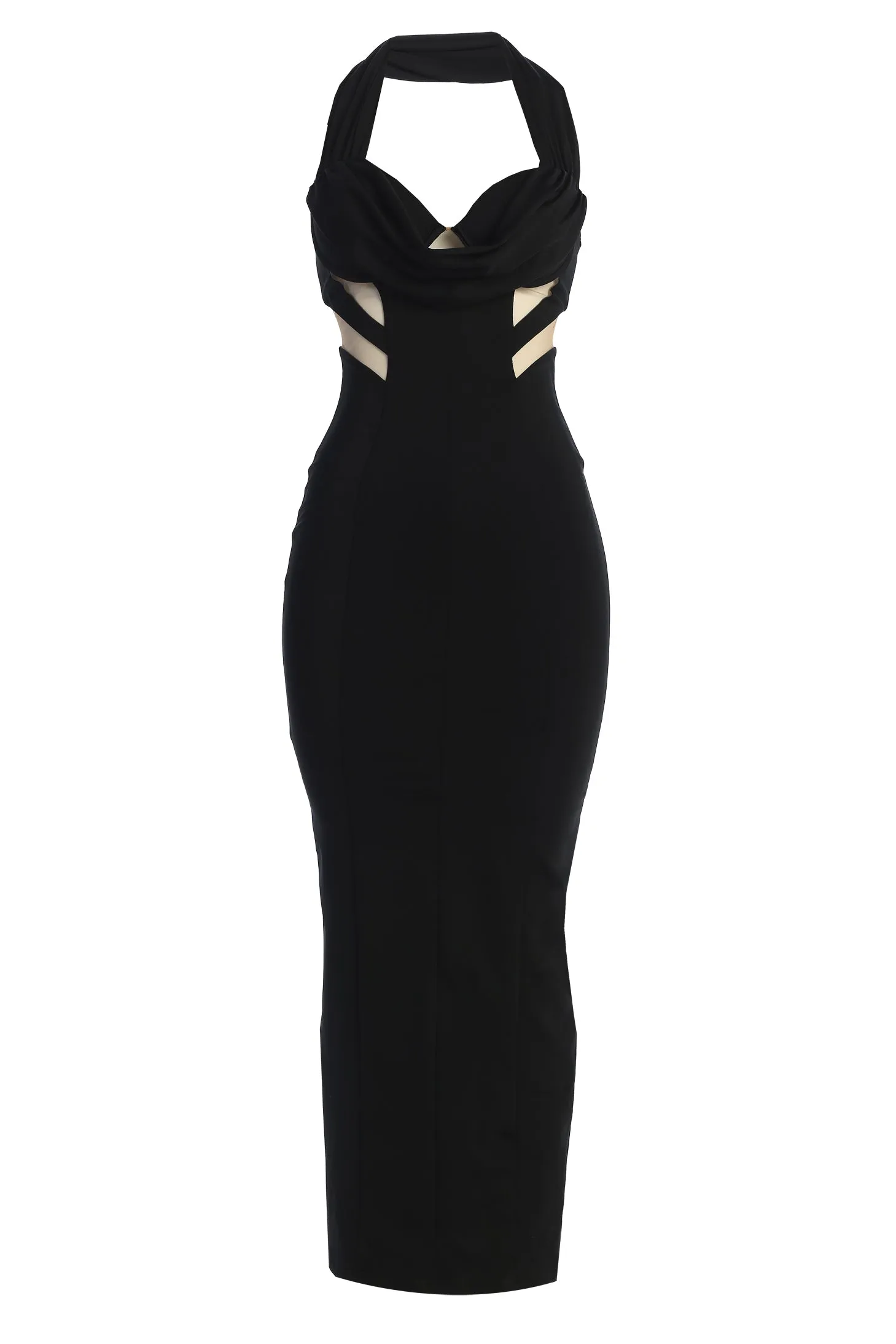 Black Poetic Draped Maxi Dress sold by JLUXLABEL product image thumbnail 2