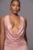Pink Highlights Cowl Neck Maxi Dress sold by JLUXLABEL