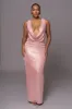 Pink Highlights Cowl Neck Maxi Dress sold by JLUXLABEL